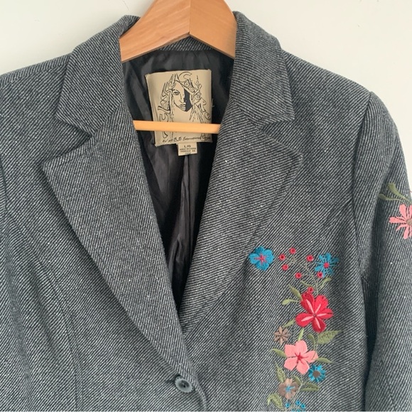 Vintage 90s Y2K Embroidered Blazer - Picture 13 of 13